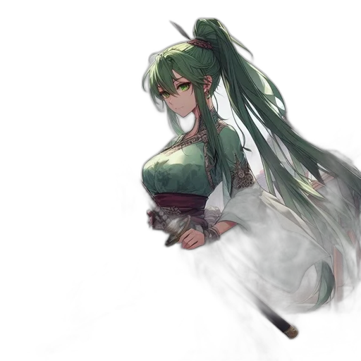 weapon, sword, dragon, dress, concept art, fantasy art, anime, watercolor transparent PNG cut-out