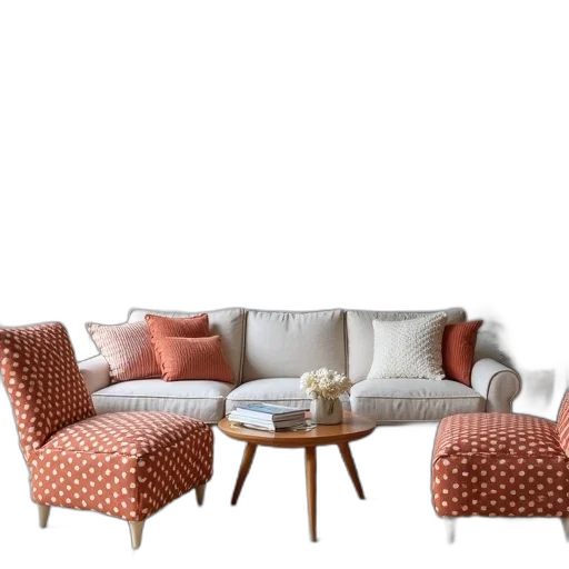 furniture, 3d render, photorealistic, earth tones transparent PNG cut-out