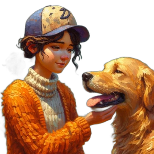 animal, hat, face, staff, oil painting, concept art, pixel art, photorealistic transparent PNG cut-out
