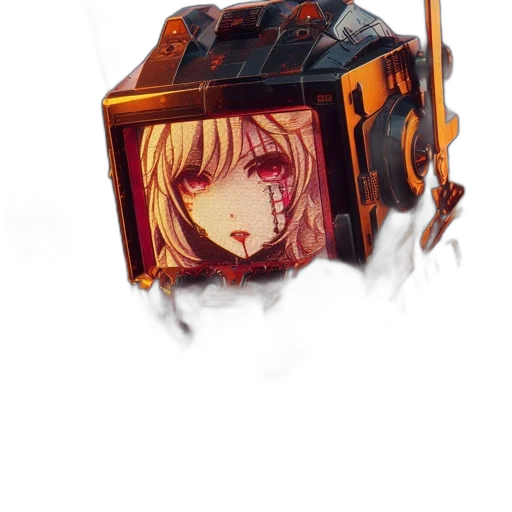 robot, weapon, mask, face, concept art, anime, cyberpunk, fantasy art transparent PNG cut-out