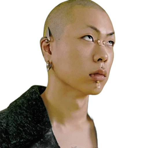 face, jewelry, hair, staff, photorealistic, cyberpunk, 3d render, concept art transparent PNG cut-out
