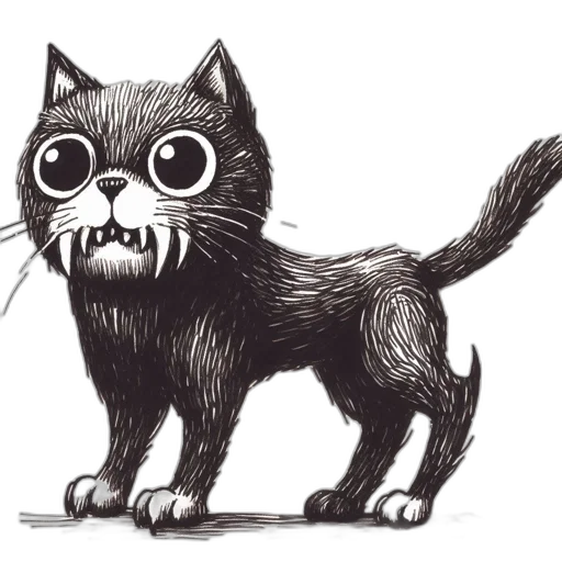 animal, creature, staff, face, concept art, pencil sketch, photorealistic, cartoon transparent PNG cut-out