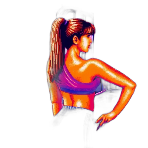 robot, hair, face, jewelry, pixel art, vaporwave, photorealistic, concept art transparent PNG cut-out