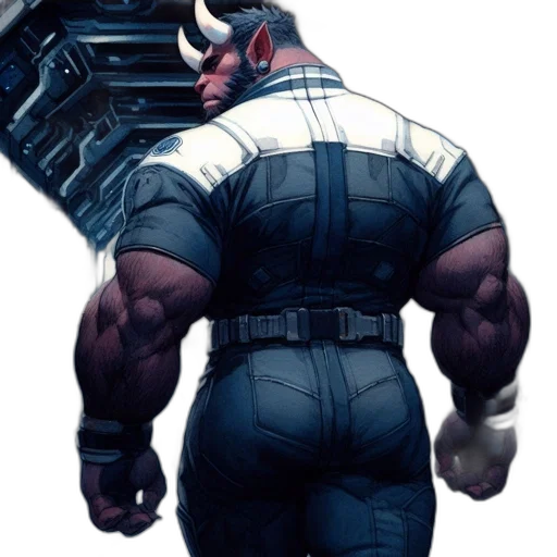 jacket, robot, weapon, animal, concept art, comic book art, cyberpunk, dark transparent PNG cut-out