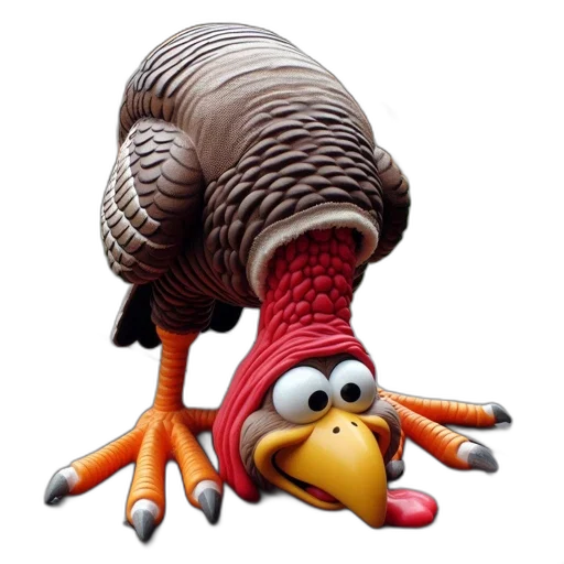 animal, creature, food, hat, 3d render, concept art, animated, turkey transparent PNG cut-out
