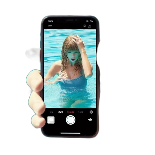 photorealistic, 3d render, vaporwave, underwater, smartphone, screenshot, photo, woman transparent PNG cut-out