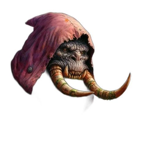 creature, dragon, mask, hat, concept art, fantasy art, pixel art, photorealistic transparent PNG cut-out