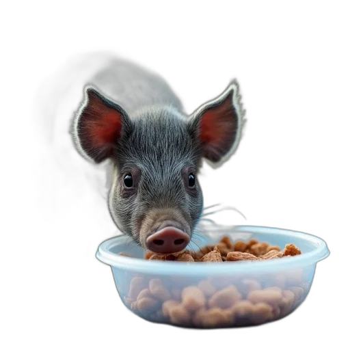 food, animal, creature, photorealistic, concept art, 3d render, grey, piglet transparent PNG cut-out