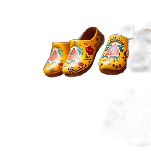 shoes, 3d render, photorealistic, concept art, collection, colorful, dutch, wooden transparent PNG cut-out