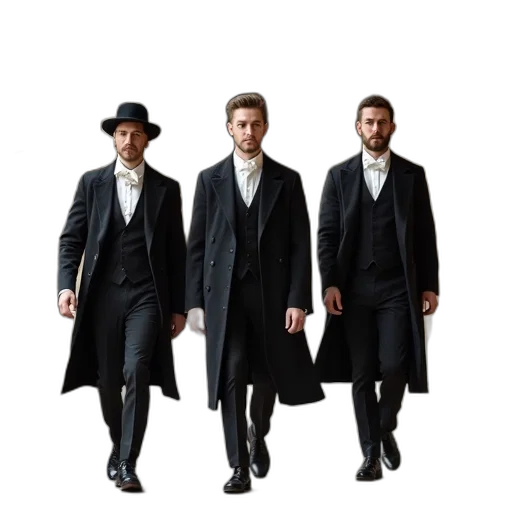 jacket, concept art, monochrome, trio transparent PNG cut-out