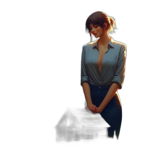 dress, jacket, staff, robot, concept art, pixel art, photorealistic, watercolor transparent PNG cut-out