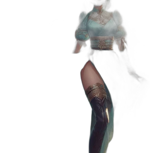 dress, creature, robot, hair, concept art, 3d render, cyberpunk, fantasy art transparent PNG cut-out