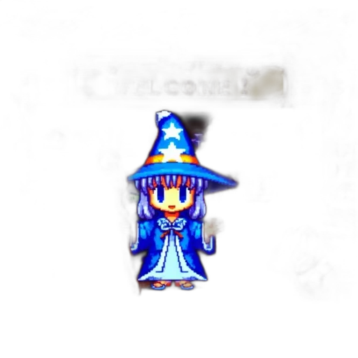 staff, hat, crown, dress, pixel art, 3d render, concept art, fantasy art transparent PNG cut-out
