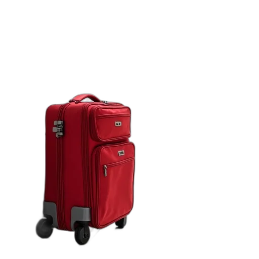 robot, car, furniture, 3d render, red, silver, luggage, cart transparent PNG cut-out