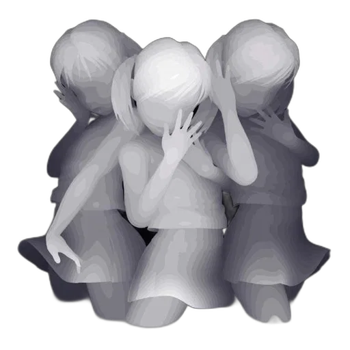 mask, face, 3d render, concept art, pixel art, photorealistic, three, grayscale transparent PNG cut-out