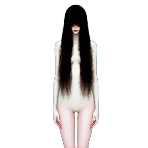 hair, dress, creature, mask, concept art, 3d render, pixel art, photorealistic transparent PNG cut-out