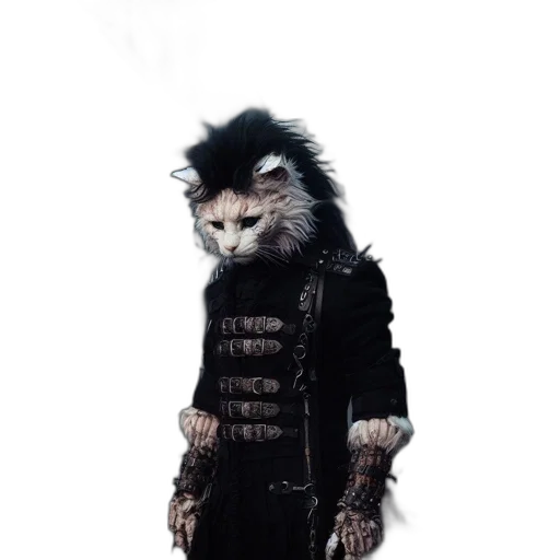 animal, staff, creature, jacket, concept art, fantasy art, 3d render, comic book art transparent PNG cut-out