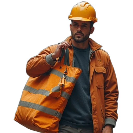 jacket, staff, hat, world, hottest, construction, manager, tote transparent PNG cut-out