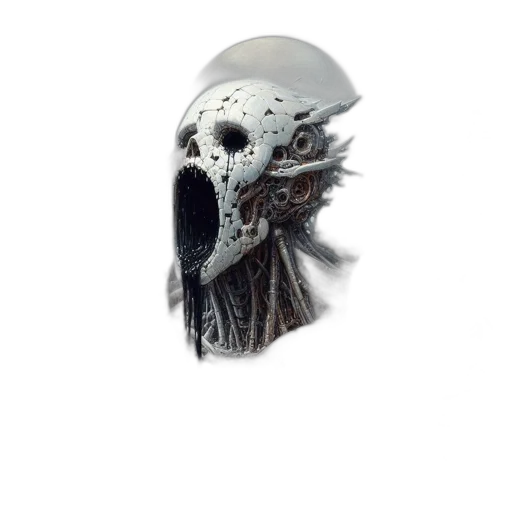 mask, creature, hat, face, concept art, fantasy art, photorealistic, 3d render transparent PNG cut-out