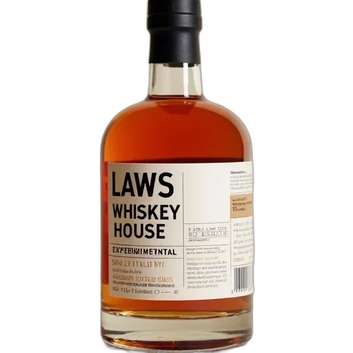 bottle, laws, whiskey, house, label, reads, experimental, san transparent PNG cut-out