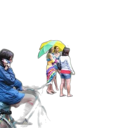 umbrella, jacket, mask, photorealistic, vaporwave, 3d render, concept art, rain transparent PNG cut-out