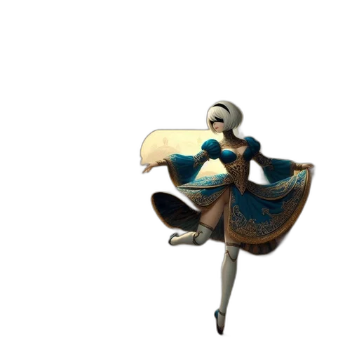dress, staff, sword, umbrella, 3d render, concept art, fantasy art, pixel art transparent PNG cut-out