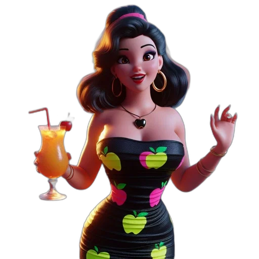 dress, 3d render, concept art, cartoon, fantasy art, neon lights, neon, animated transparent PNG cut-out