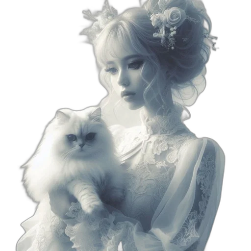 dress, crown, animal, jewelry, photorealistic, fantasy art, oil painting, concept art transparent PNG cut-out