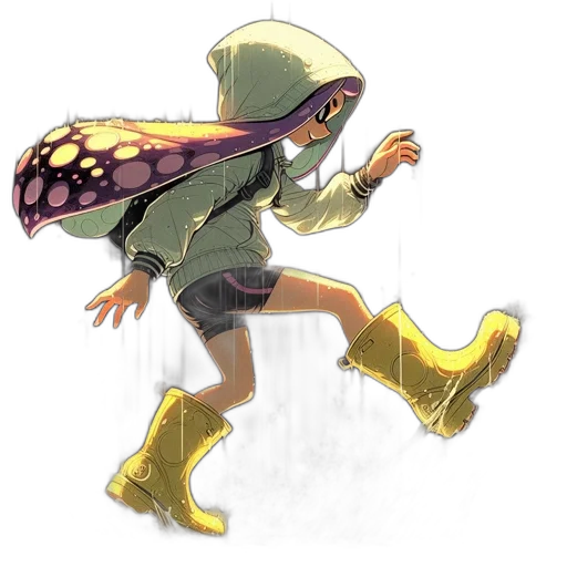 creature, jacket, mask, weapon, concept art, watercolor, fantasy art, pixel art transparent PNG cut-out