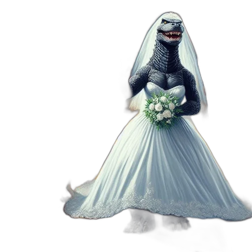 dress, creature, concept art, 3d render, watercolor, photorealistic, monochrome, bride transparent PNG cut-out