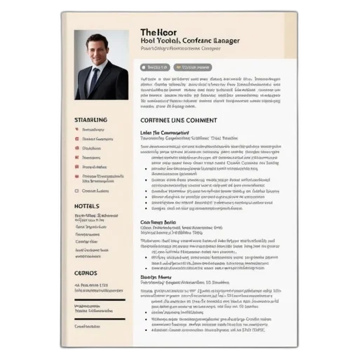 professional, resume, hotel, conference, center, manager transparent PNG cut-out