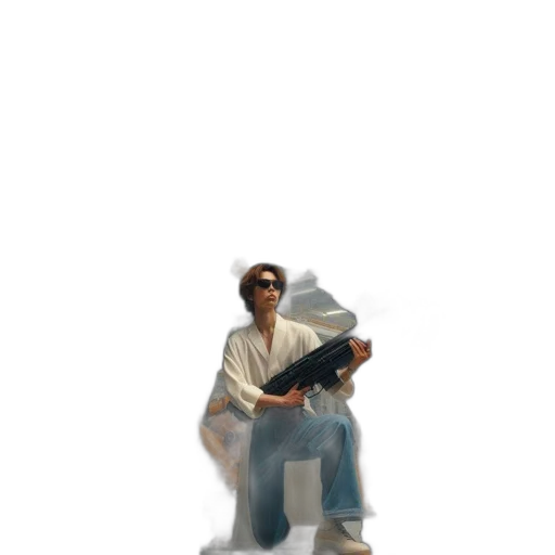 jacket, shoes, robot, creature, 3d render, pixel art, vaporwave, concept art transparent PNG cut-out