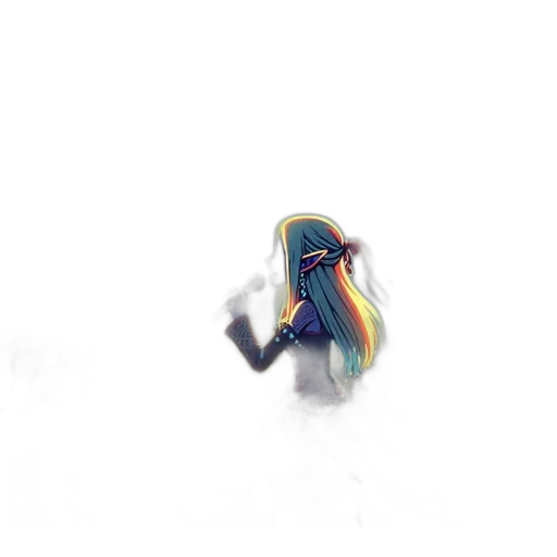 hair, creature, robot, staff, pixel art, anime, watercolor, concept art transparent PNG cut-out
