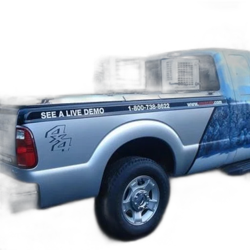 3d render, pickup, truck, sign, back, says, see, live transparent PNG cut-out