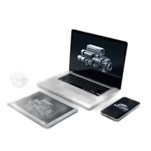 car, robot, jewelry, concept art, 3d render, sleek, silver, laptop transparent PNG cut-out