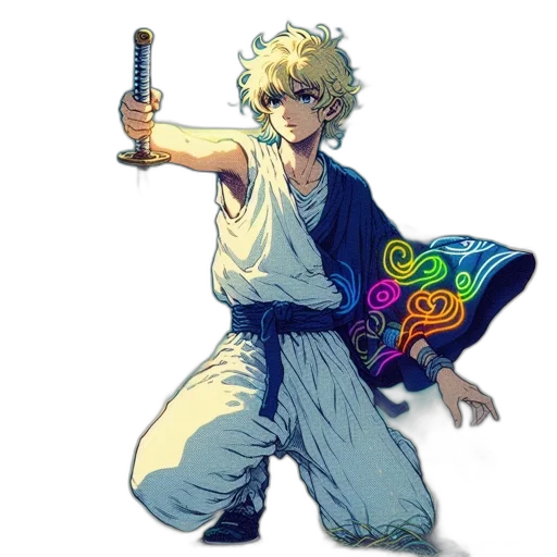 staff, sword, weapon, umbrella, anime, concept art, pixel art, vaporwave transparent PNG cut-out