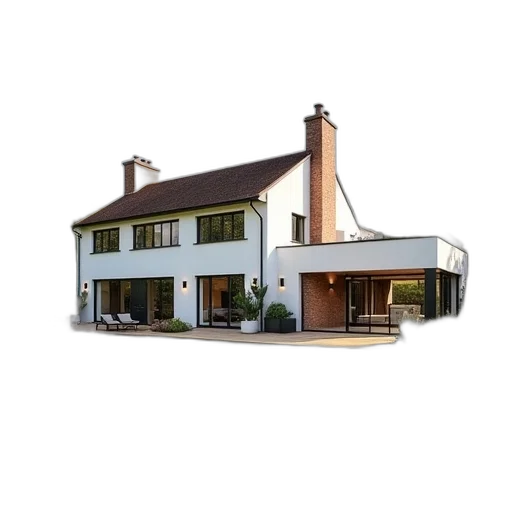 building, 3d render, photorealistic, concept art, bedroom, detached, house, sale transparent PNG cut-out