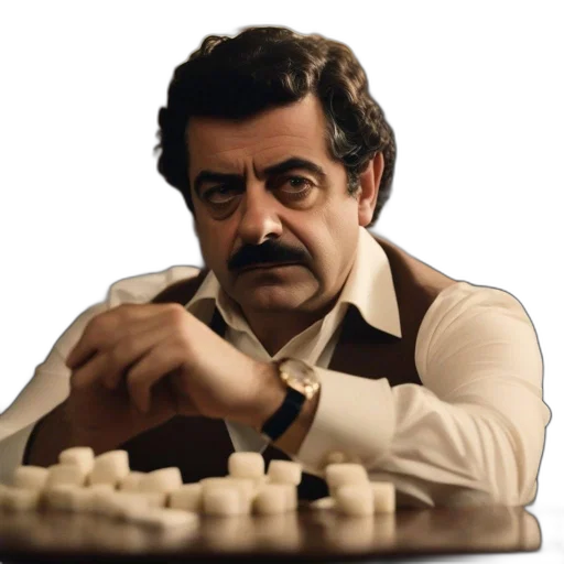 staff, face, fire, middle-aged, man, mustache, dark, hair transparent PNG cut-out