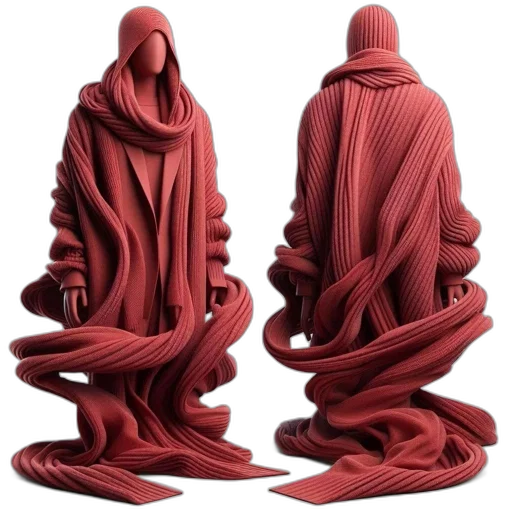 dress, jacket, mask, creature, 3d render, concept art, cyberpunk, photorealistic transparent PNG cut-out