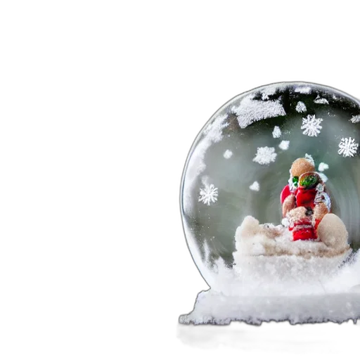 3d render, snow, globe, home transparent PNG cut-out