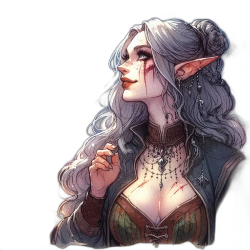 face, dragon, dress, jewelry, fantasy art, concept art, watercolor, pixel art transparent PNG cut-out