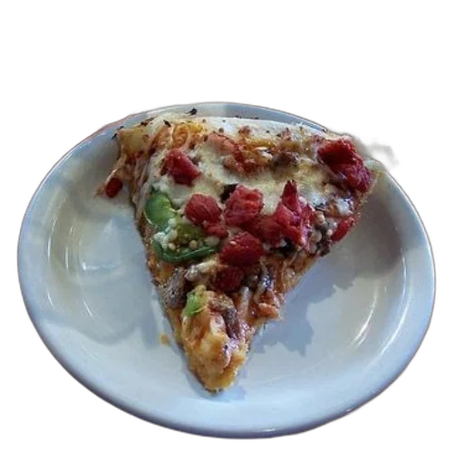 food, crown, 3d render, slice, pizza, tomatoes, green, peppers transparent PNG cut-out