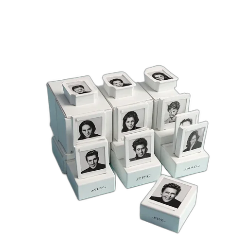 furniture, collection, small, white, boxes, glossy, finish, each transparent PNG cut-out