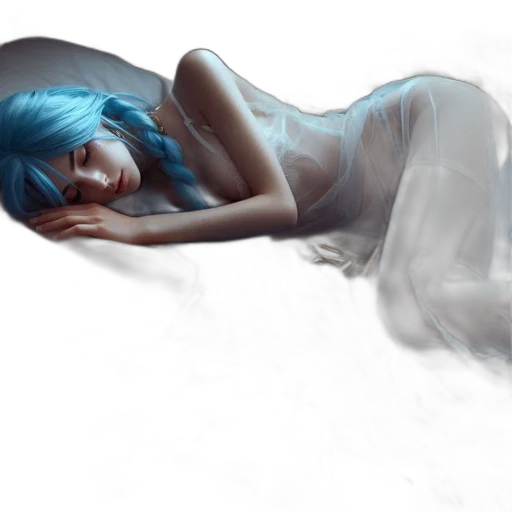 dress, mask, creature, hair, photorealistic, fantasy art, concept art, oil painting transparent PNG cut-out