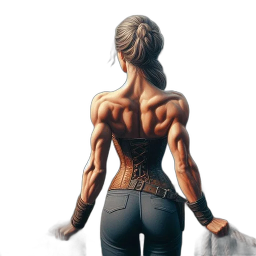 concept art, photorealistic, fantasy art, watercolor, muscular, female, figure, rope transparent PNG cut-out