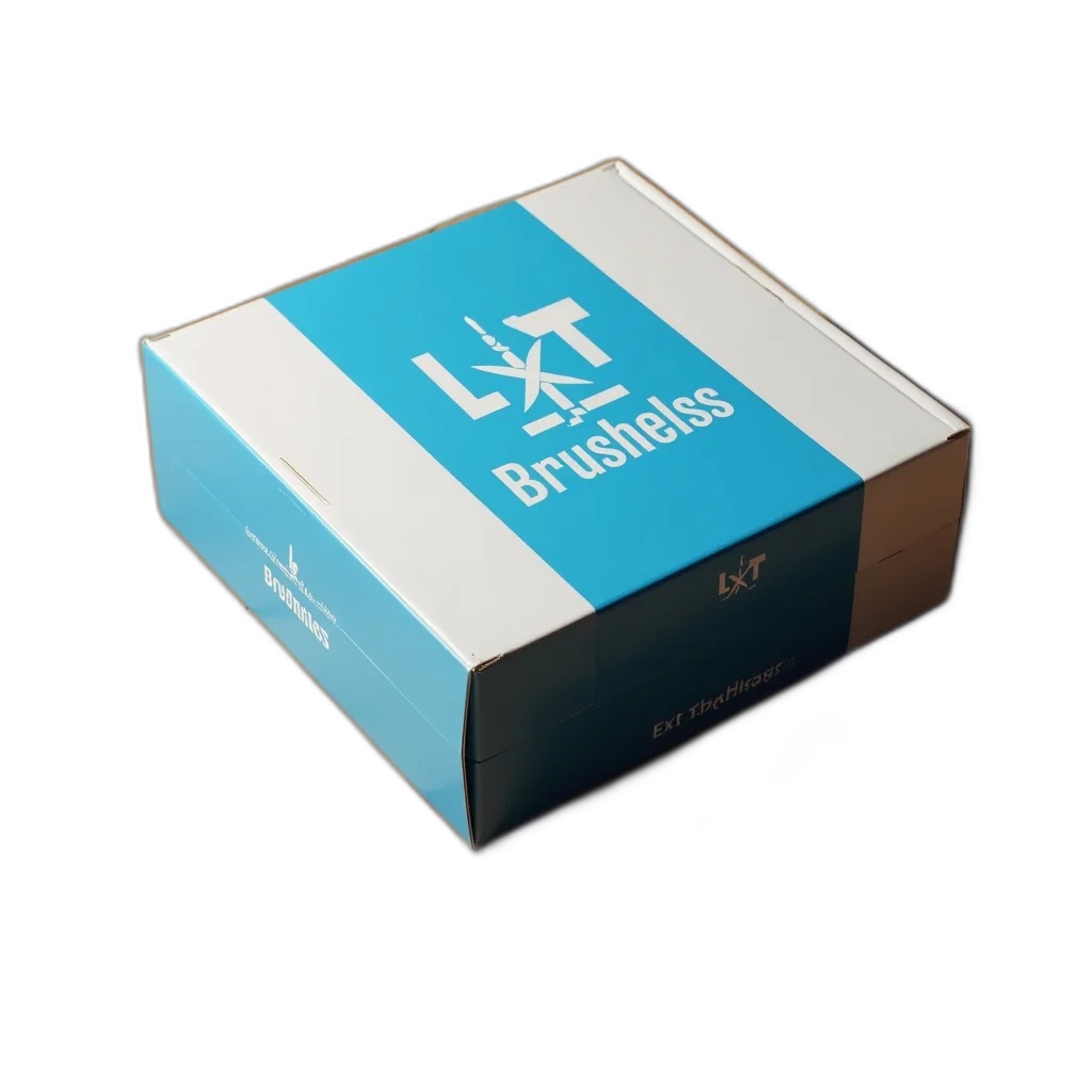 3d render, blue, white, box, words, lxt, brushelss, top transparent PNG cut-out