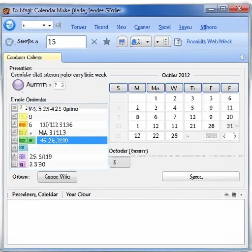 colorful, blue, monochrome, computer, screen, displaying, calendar, maker transparent PNG cut-out