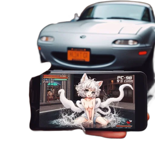 car, dragon, weapon, robot, vaporwave, concept art, anime, pixel art transparent PNG cut-out