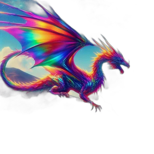 dragon, creature, animal, fantasy art, concept art, pixel art, 3d render, colorful transparent PNG cut-out