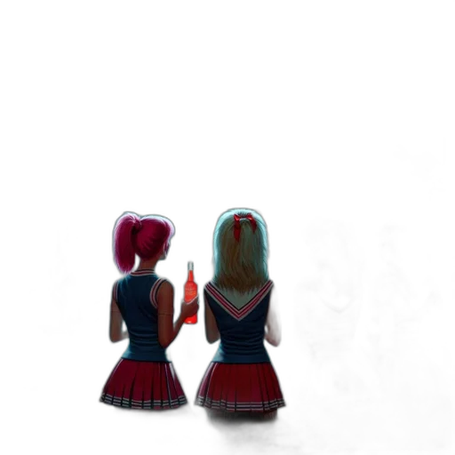 dress, mask, hair, jewelry, 3d render, concept art, pixel art, fantasy art transparent PNG cut-out